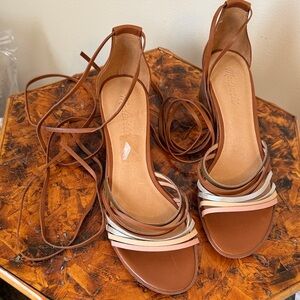 EUC Women’s Madewell Rosalind Strappy Ankle Wrap Sandals, size 9.5
